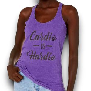 FIFTH SUN Cardio Is Hardio Racerback Tank Top In Purple Size Medium New